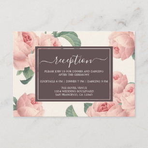 Carte D'accompagnement Chic Bourgogne blanc cassé rose rose Mariage flora