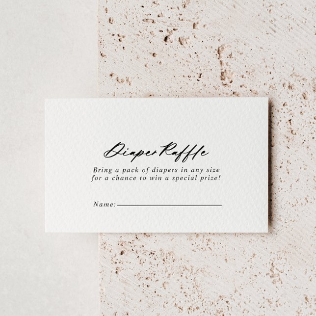 Carte D'accompagnement Chic calligraphie Élégant Déchets Raffle Billet (Créateur téléchargé)
