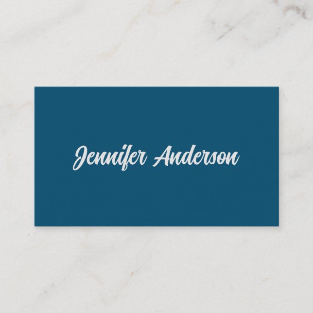 Carte D'accompagnement Chic Calligraphie Elégant Océan Bleu Personnalisé (Devant)
