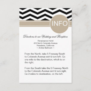 Carte D'accompagnement Chic Chevron Info Mariage Instructions   [fuzzy]No