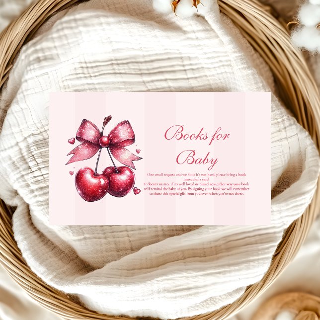 Carte D'accompagnement Chic Coquette cerise sur le dessus Livres pour béb (Créateur téléchargé)