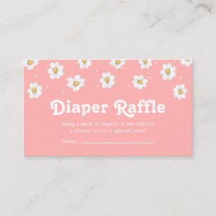 Carte D'accompagnement Chic Daisy Fleur Blush Pink Diaper Raffle