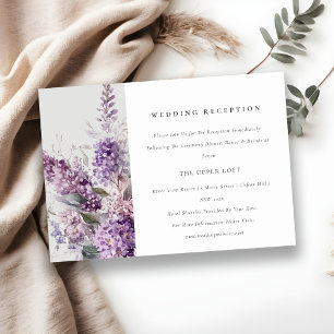 Carte D'accompagnement Chic Dusky Lilac Cottage Floral Mariage Réception