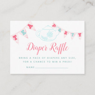Carte D'accompagnement Chic Fille Baby shower Thé Fête Raffle