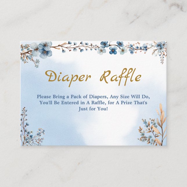 Carte D'accompagnement Chic Fleurs Branche Baby shower de rousseur (Devant)