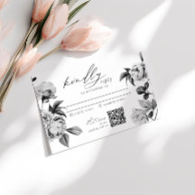 Chic Fleurs Mariage Noir & Blanc RSVP