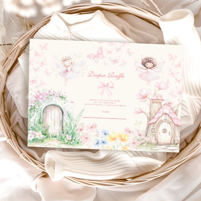 Carte D'accompagnement Chic Garden Fairy Princesse Diapper Raffle (Créateur téléchargé)