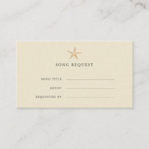 Carte D'accompagnement Chic Gold Starfish demande de chant mariage côtier