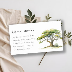 Carte D'accompagnement Chic Green Oak Tree avec douche Baby shower