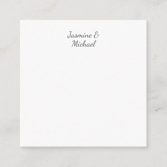 Carte D'accompagnement Chic Lovely Calligraphie Couple Noms Mariage (Devant)