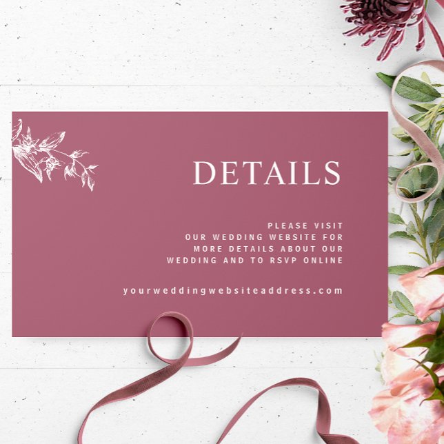 Carte D'accompagnement Chic Mariage Bourgogne / Détails (Créateur téléchargé)