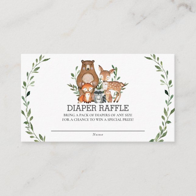 Carte D'accompagnement Chic mignonne Bois Animaux Verdure Poissonneuse Ra (Devant)