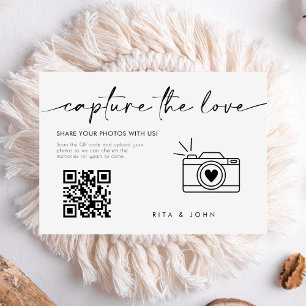 Carte D'accompagnement Chic Modern Script Capture Le code Love QR
