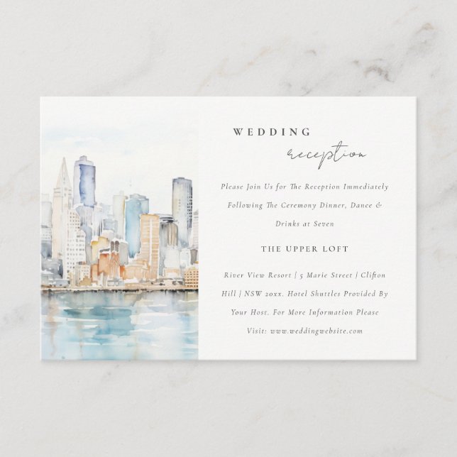 Carte D'accompagnement Chic San Francisco Landscape Wedding Reception (Devant)