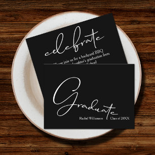 Carte D'accompagnement Chic Script Gradué Black Small Party