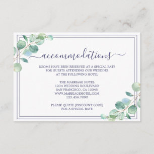 Carte D'accompagnement Chic Script Green Foliage Information Mariage