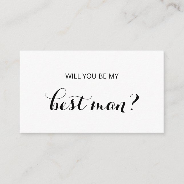 Carte D'accompagnement Chic | Serez-Vous Mon Meilleur Homme ? (Devant)