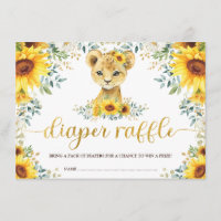 Chic Sunflower Lion Cub Baby shower Déchets Raffle