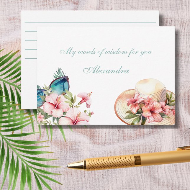 Carte D'accompagnement Chic Tropical Rose Floral Fête des mariées (Créateur téléchargé)
