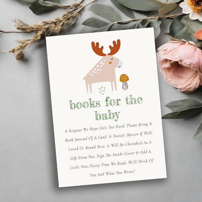 Carte D'accompagnement Chic Wild Woodland Animaux Livres Pour Baby shower (Créateur téléchargé)