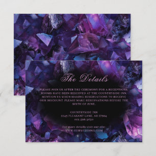 Carte D'accompagnement Chiffres de sorcière Boho Améthyste foncé Mariage 