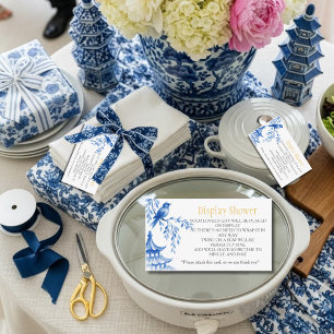 Carte D'accompagnement Chinoiserie Bleue  Présentation de Mariage   