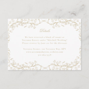Carte D'accompagnement Chinoiserie romantique Mariage d'or français