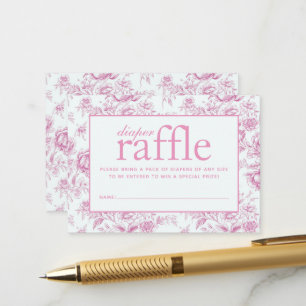 Carte D'accompagnement Chinoiserie rose Floral French Toile Raffin