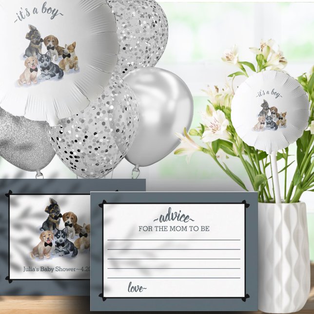 Carte D'accompagnement Chiot pur | Elegant Cute Baby shower Conseil Jeu (Pure Puppy | Elegant Cute Baby Shower Advice Game Enclosure Card)