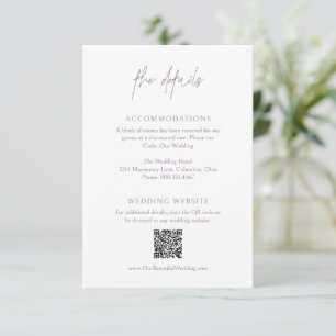 Carte D'accompagnement Chloe Lavender Fog Mariage élégant