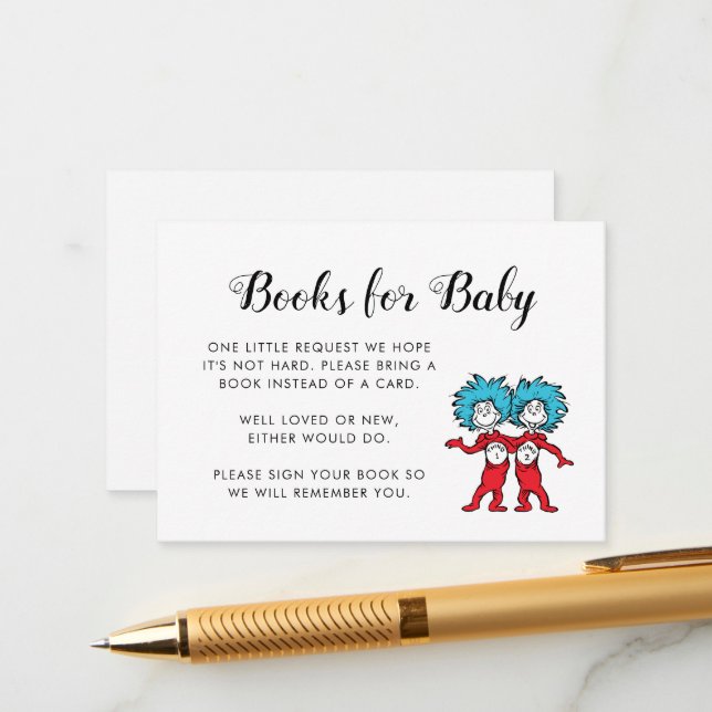 Carte D'accompagnement Chose Une Chose Deux Jumeaux Demande de Livre Cart (Devant/Arrière en situation)