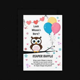 Carte D'accompagnement Chouette adorable avec ballons et Baby shower de c