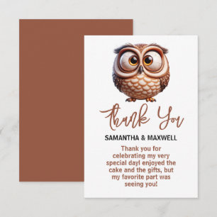 Carte D'accompagnement Chouette en caricature mignonne Baby Boy Douche