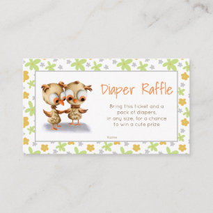 Carte D'accompagnement Chouette florale Baby shower Déchets Raffle