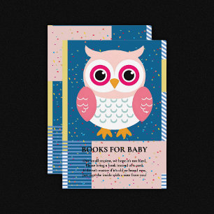 Carte D'accompagnement Chouette rose mignonne Baby shower boisé neutre pa