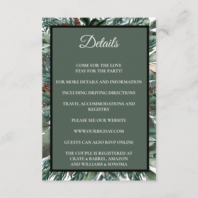 Carte D'accompagnement Christmas Greenery Enclosure Card Details (Devant)