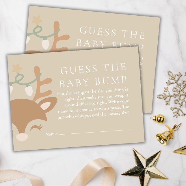Carte D'accompagnement Christmas Reindeer Baby shower Baby Bump Jeu (Créateur téléchargé)