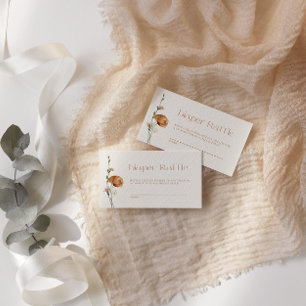 Carte D'accompagnement Chute Brûlé Orange Fleur sauvage Raffle