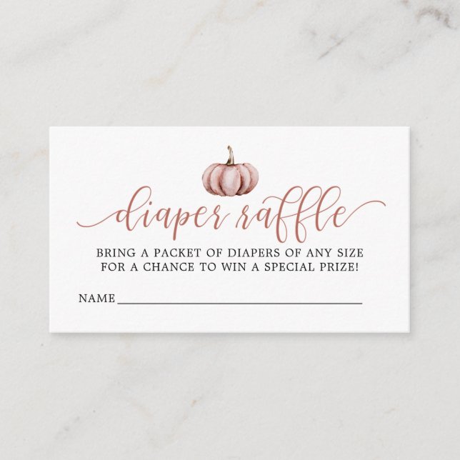 Carte D'accompagnement Chute Citrouille Baby shower Déchets Raffle (Devant)