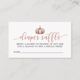 Carte D'accompagnement Chute Citrouille Baby shower Déchets Raffle