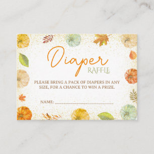 Carte D'accompagnement Chute Citrouille Baby shower Déchets Raffle