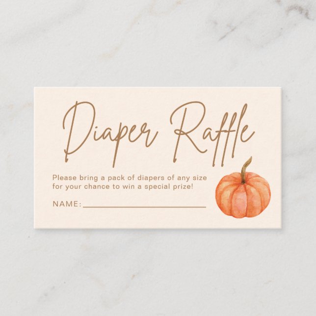 Carte D'accompagnement Chute Citrouille Baby shower Déchets Raffle (Devant)