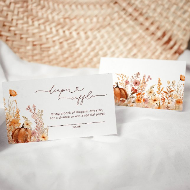 Carte D'accompagnement Chute Citrouille Floral Diaper Raffle (Créateur téléchargé)