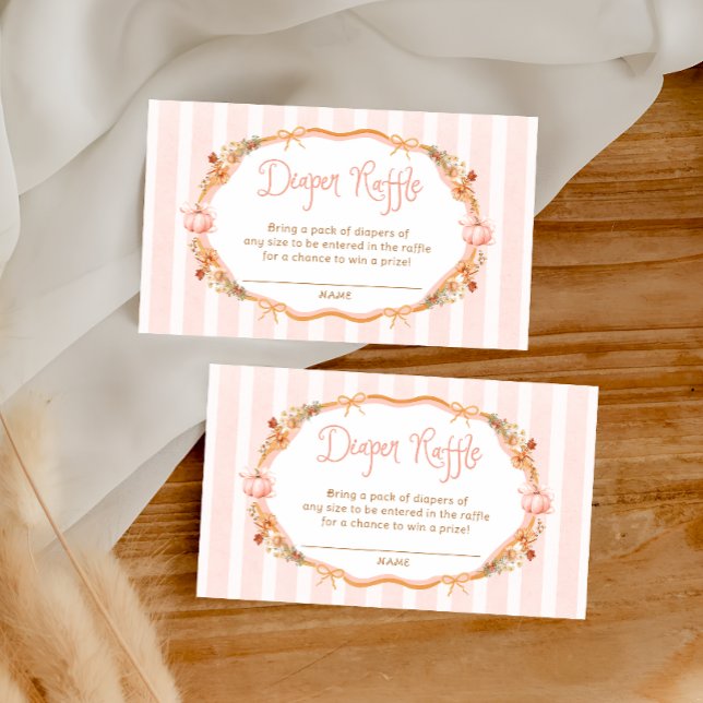 Carte D'accompagnement Chute Citrouille Floral Diaper Raffle Billets (Créateur téléchargé)