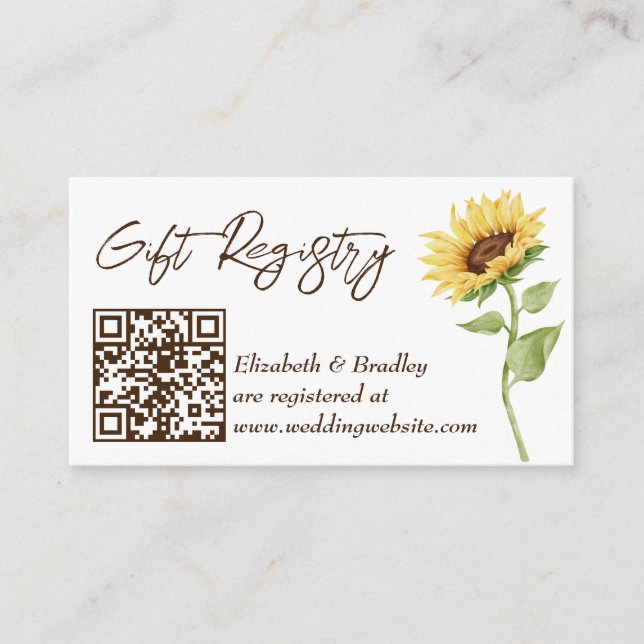 Carte D'accompagnement Chute en amour tournesol nuptiale de douche cadeau (Devant)