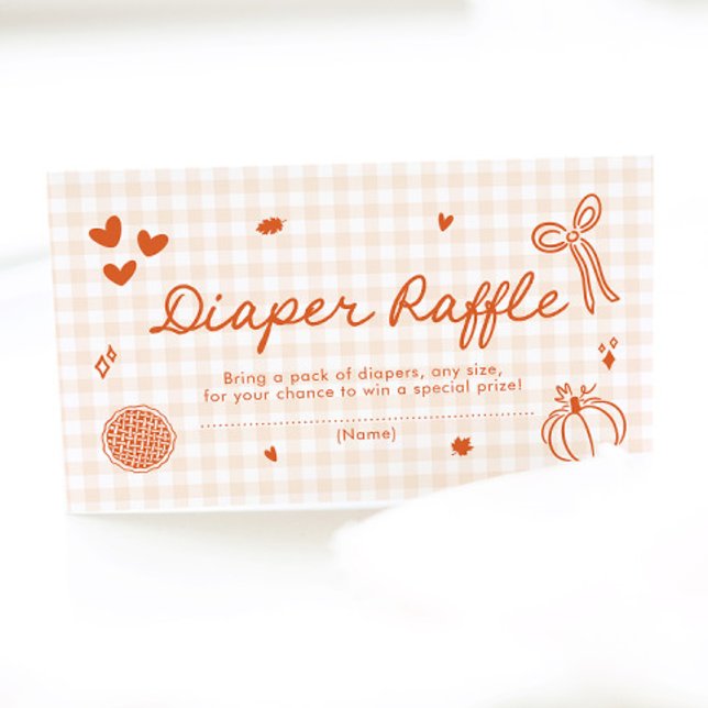 Carte D'accompagnement Chute Un Petit Baby shower À Tarte Cutie Raffin De (Fall A Little Cutie Pie Baby Shower Diaper Raffle Game)