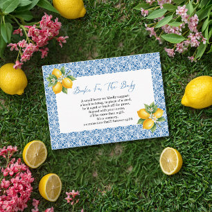 Carte D'accompagnement Ciao Baby Carrelage Bleu Italien Citrons Baby Show