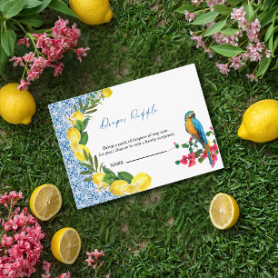 Carte D'accompagnement Ciao Baby Carrelage Bleu Italien Citrons Baby Show
