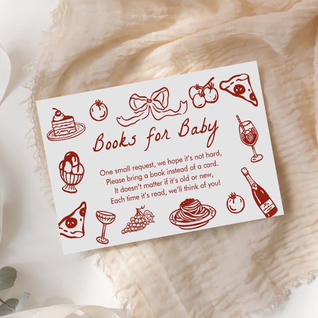 Carte D'accompagnement Ciao Baby Italian Pizza Baby shower Livres Pour Bé (Créateur téléchargé)