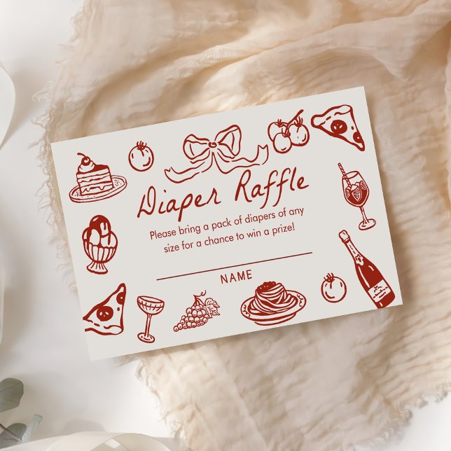 Carte D'accompagnement Ciao Baby Italien Baby shower de pizza Déchets Raf (Créateur téléchargé)